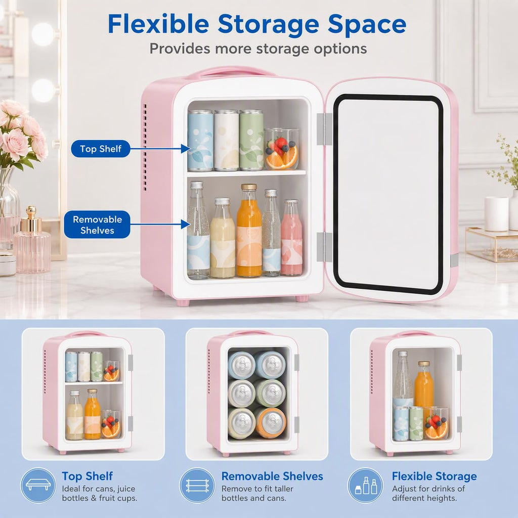 4L 6 Can Mini Fridge Beverage Cooler Z29724