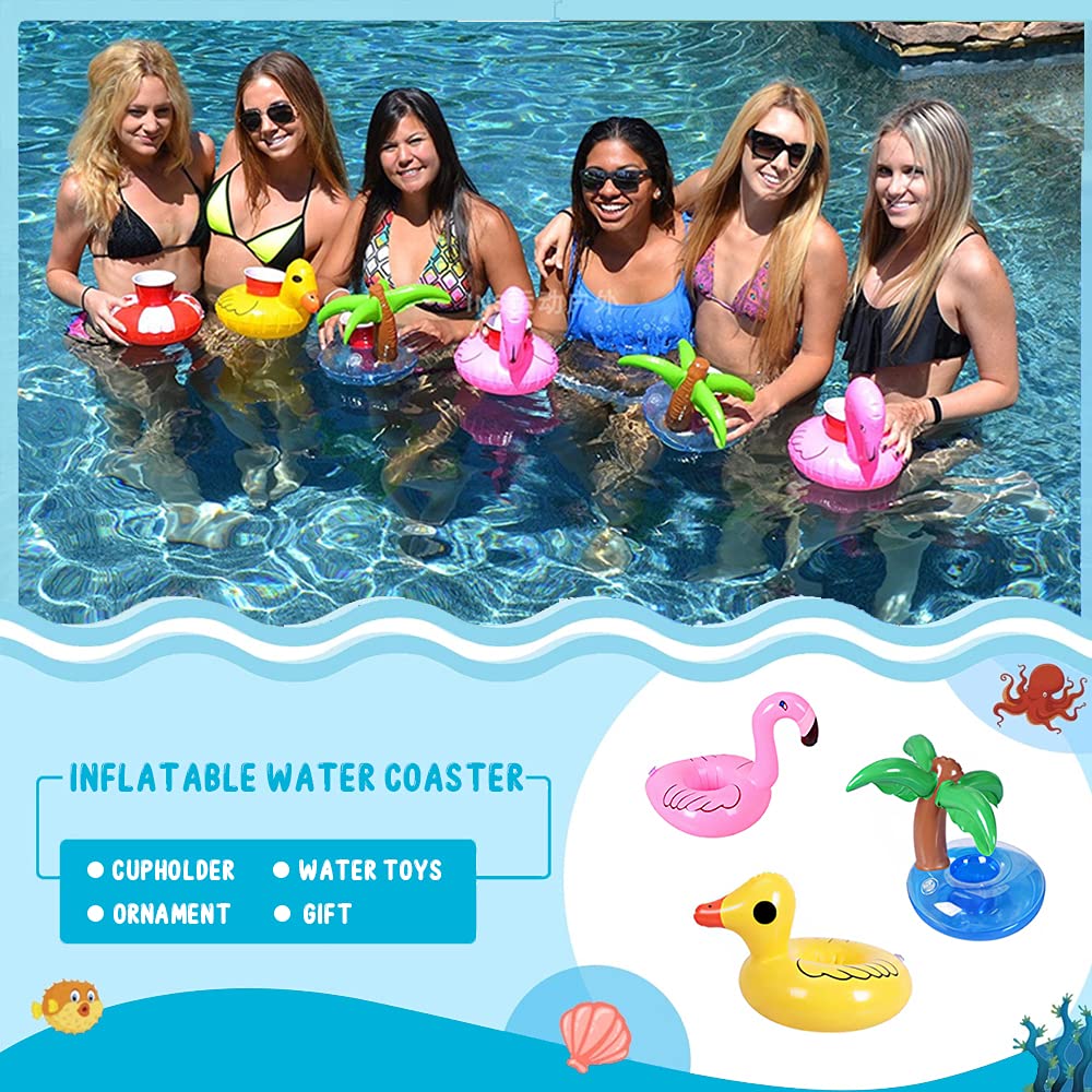 13 Pack Inflatable Pool Drink Holder with Pump X830246