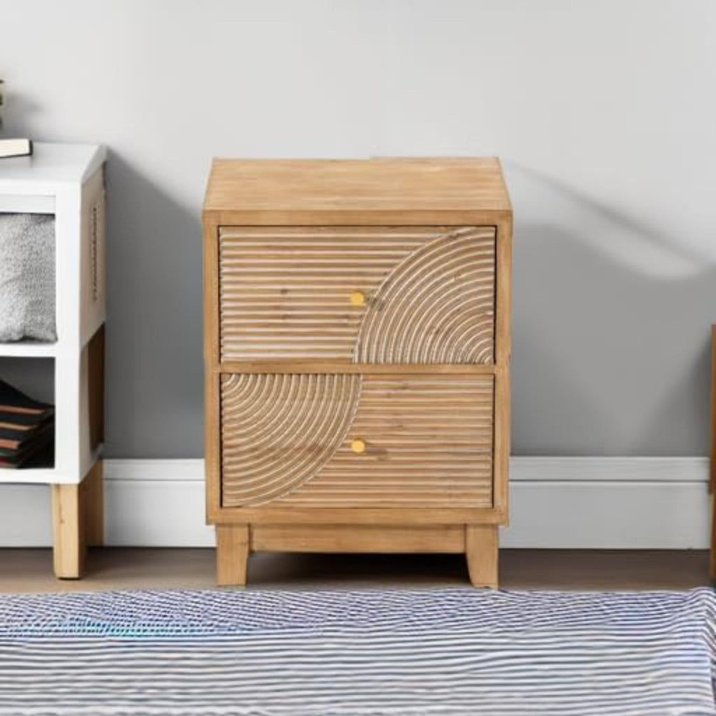 2 Drawer Wood Nightstand H8547