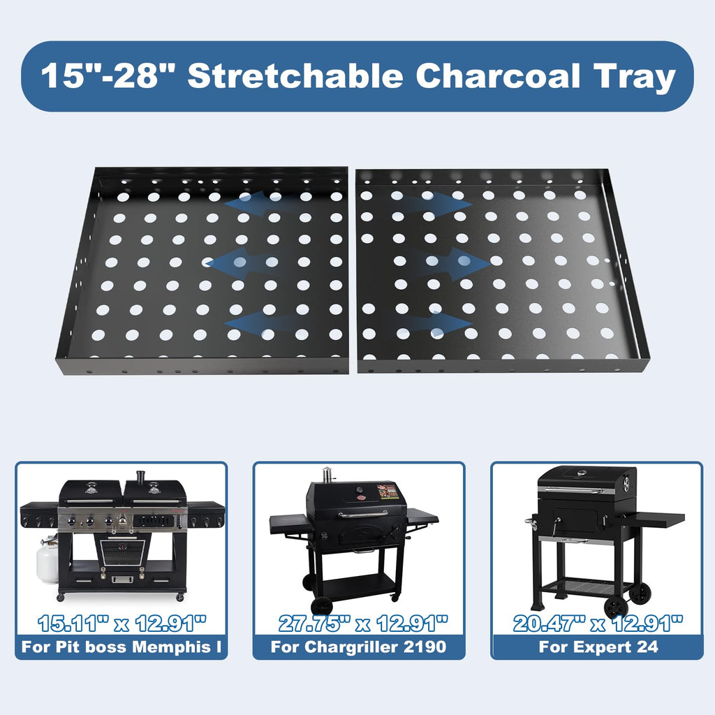 Adjustable Charcoal Grill Basket Ash Pan Z72373