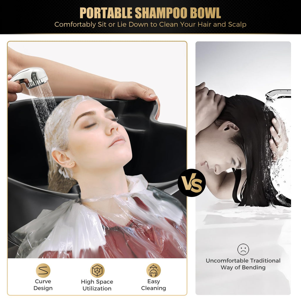 Portable Shampoo Basin Adjustable with Electric Pump D962367