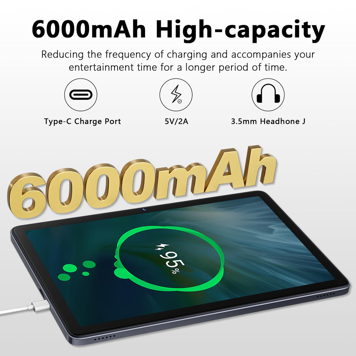 10 Inch Android 15 Tablet with Keyboard M967450