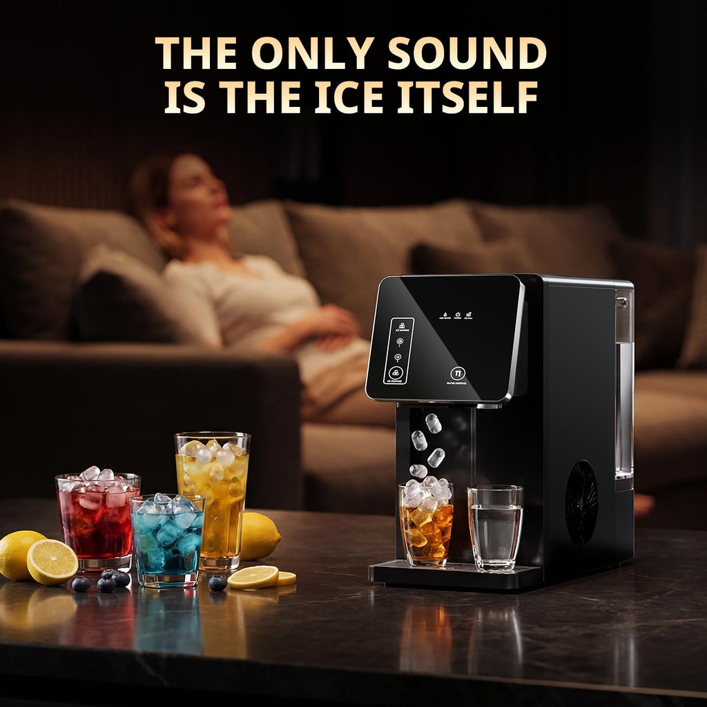 2-in-1 Countertop Ice Maker Machine with Water Dispenser, Black G4672