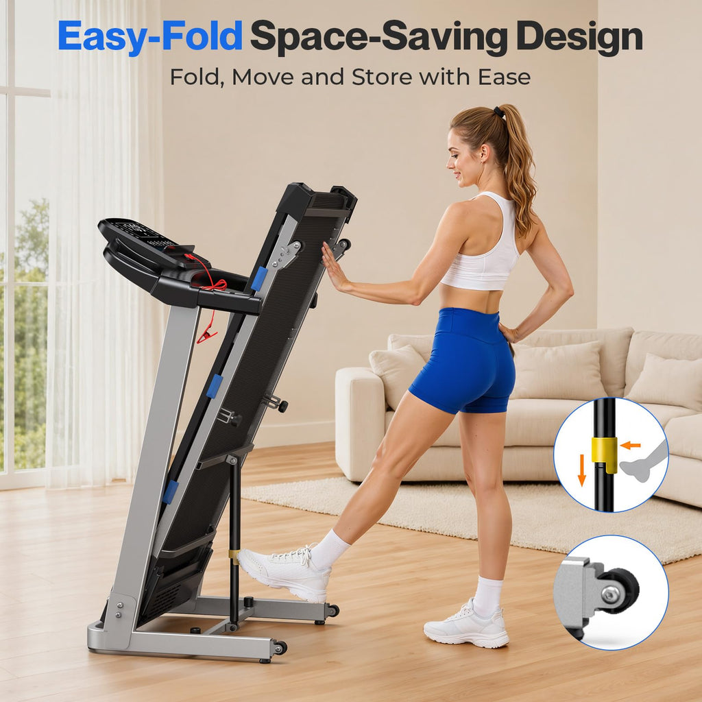 Foldable Treadmill with 10% Incline 400 LBS Capacity P515554