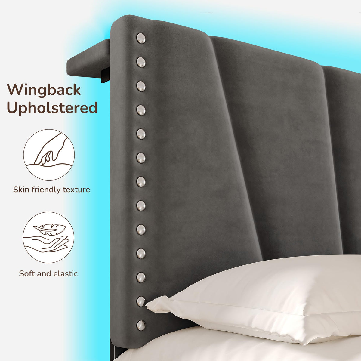 Twin Bed Frame with LED Lights & USB Y731495