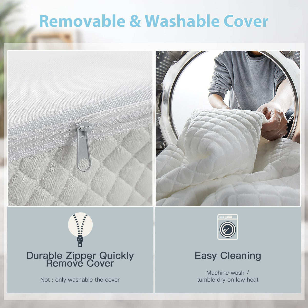 3" Waterproof Memory Foam Pack and Play Mattress White N59185