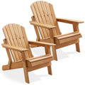 Oversized Folding Adirondack Chair Set of 2 Cedar Wood Z800383