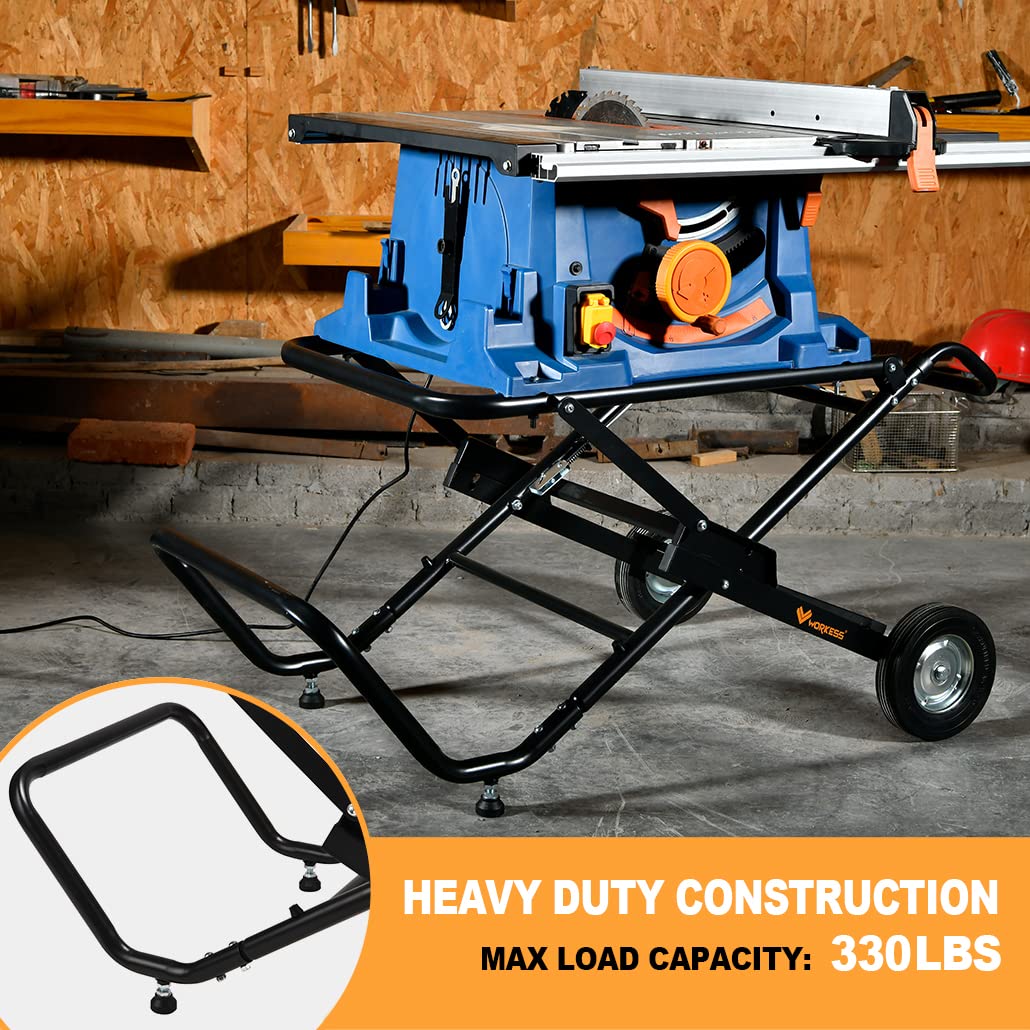 Portable Foldable Table Saw Stand with 8 Inch Wheels M301