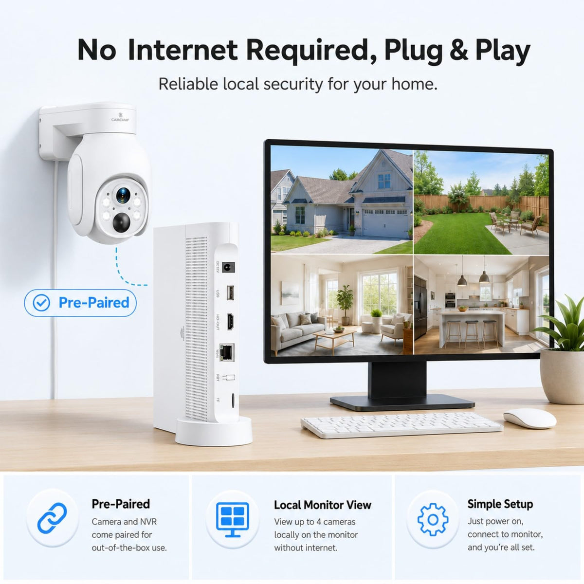 Solar Security Cameras Wireless Outdoor 4 Pack F504