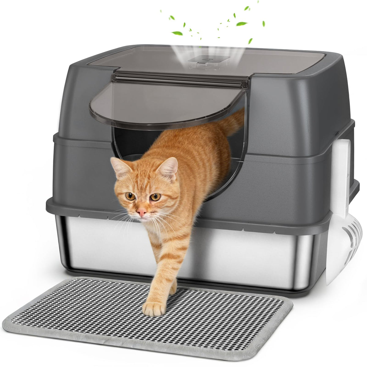 Stainless Steel Litter Box with Lid J7453