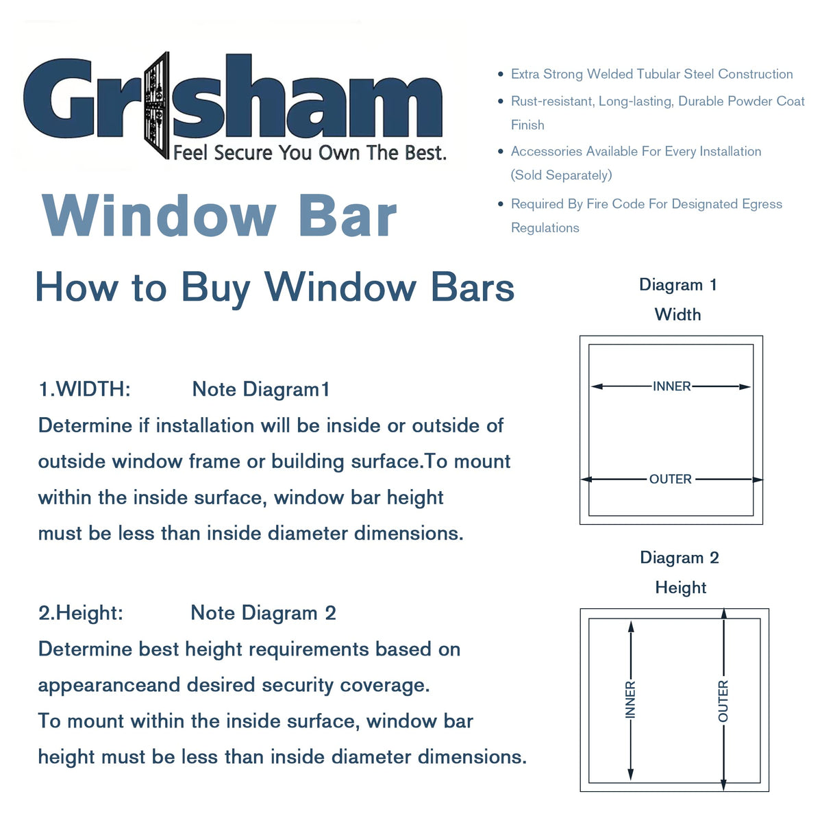 Black Window Bar Guard O98713