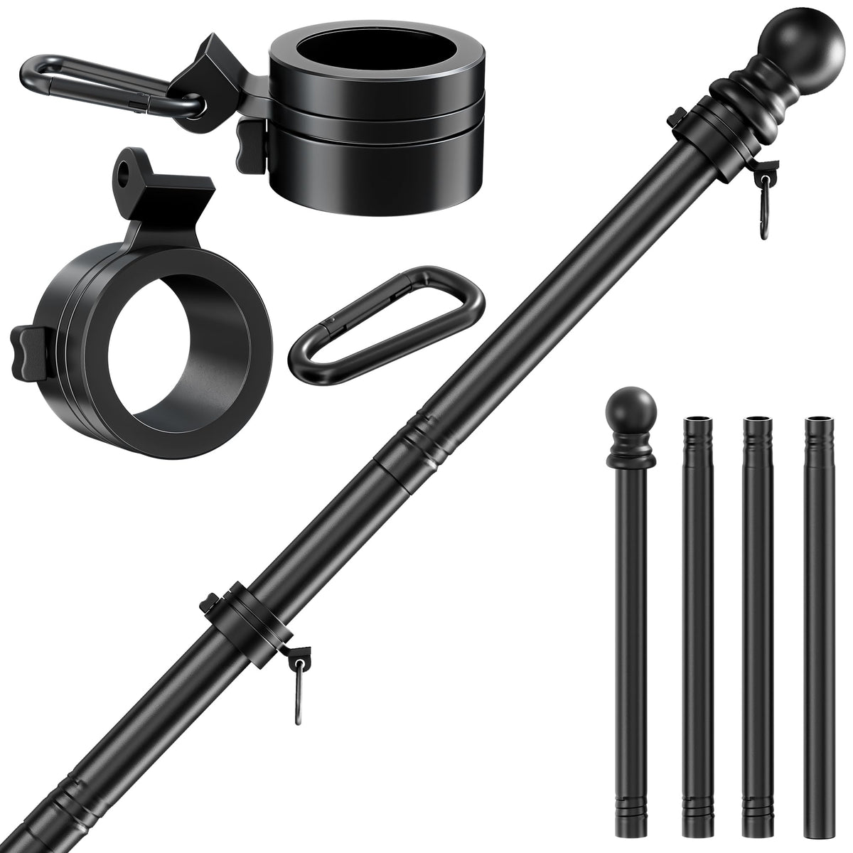 Black 5FT Aluminum Flag Pole D718719