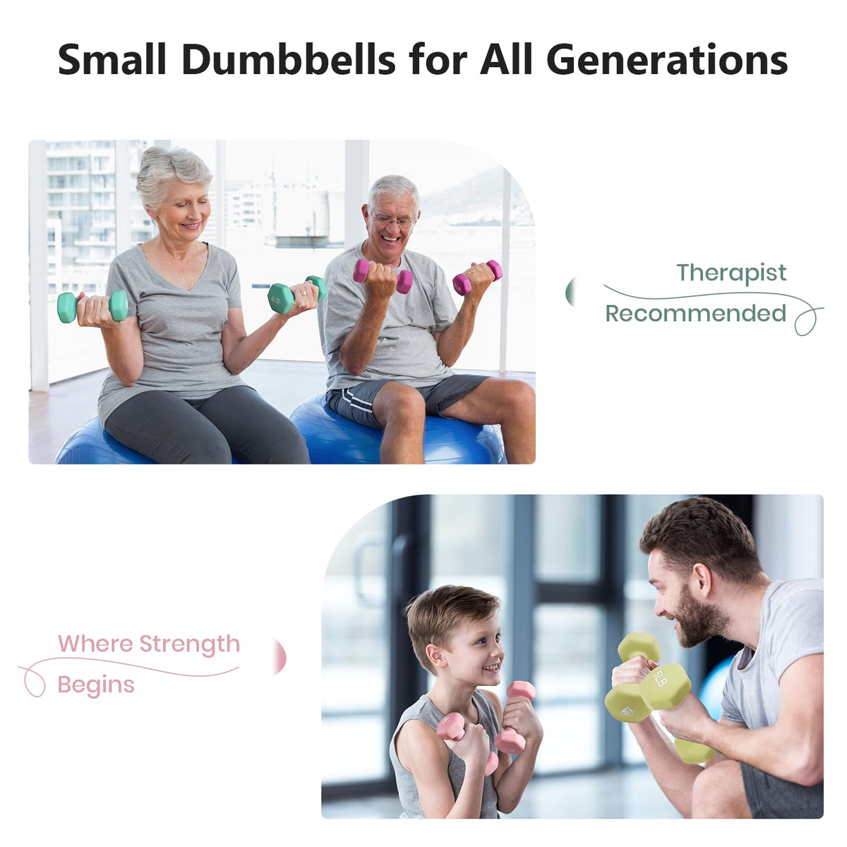 Set of 2 Neoprene Coated Hex Dumbbells G1975