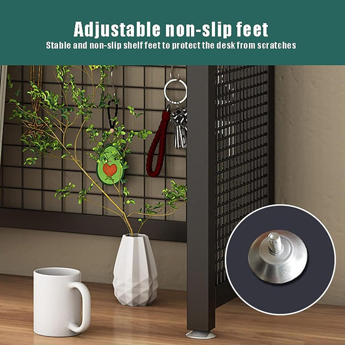 3-Tier Adjustable White Wooden Desktop Bookshelf R77647