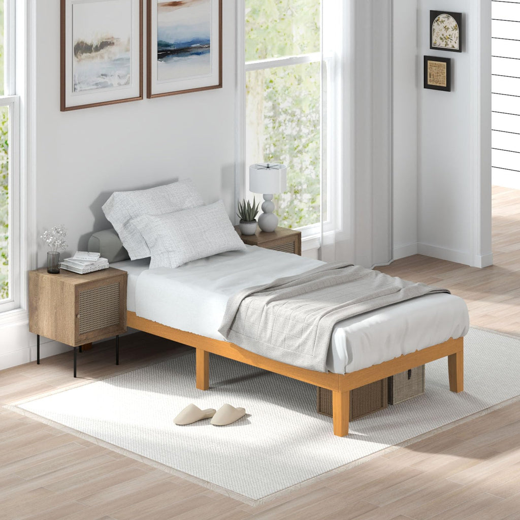 Twin Size 12 Inch Wood Platform Bed Frame Z740