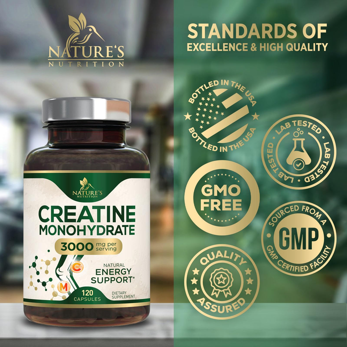Micronized Creatine Monohydrate 3000mg 120 Capsules R30182