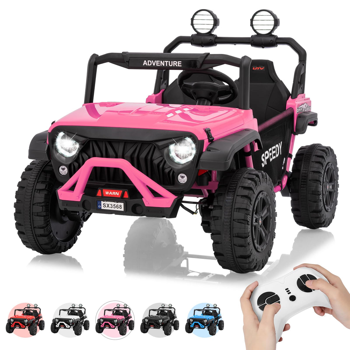 24V 4WD 2 Seater Ride on Car with Remote Control, Pink V831528