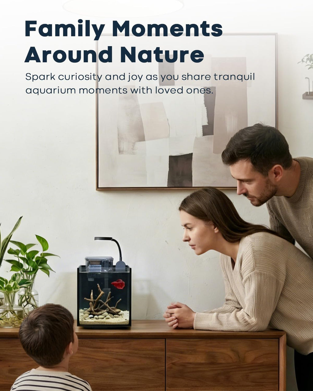 Glass 1.25 Gallon Aquarium Set with Filter LED Light D126