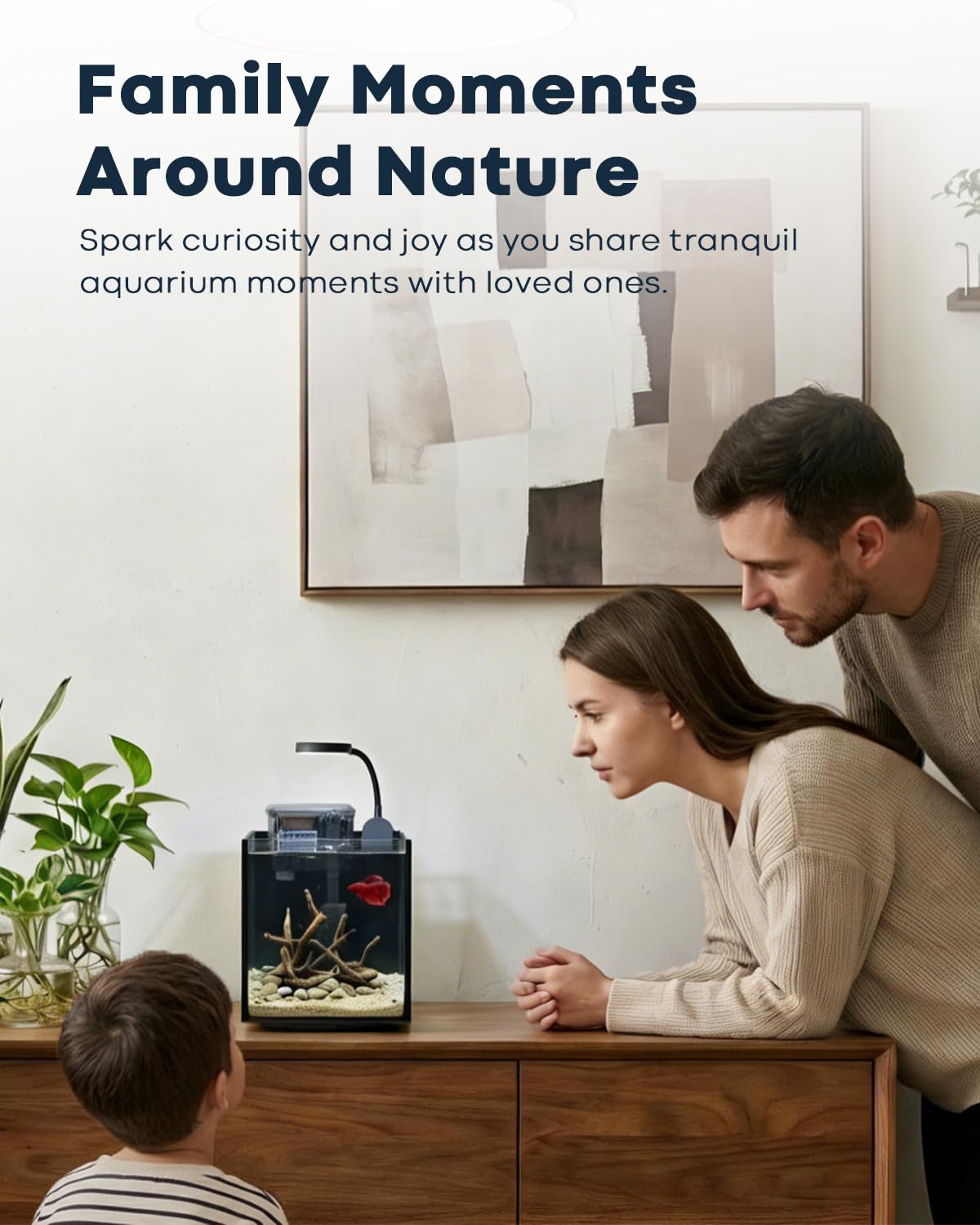 Glass 1.25 Gallon Aquarium Set with Filter LED Light D126
