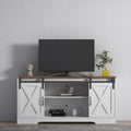 Sliding Barn Door Wood TV Stand with Adjustable Shelves U948