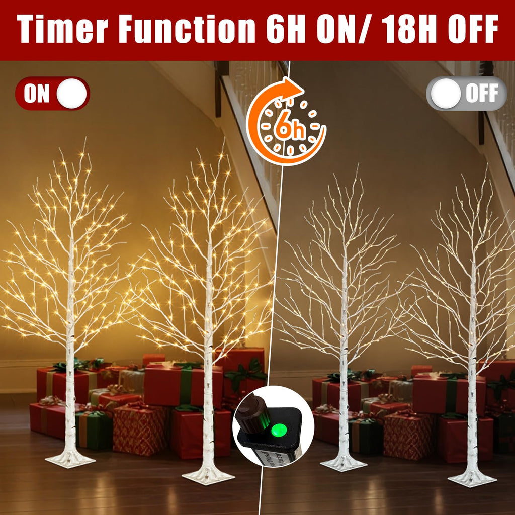 6ft Lighted Birch Tree J877510