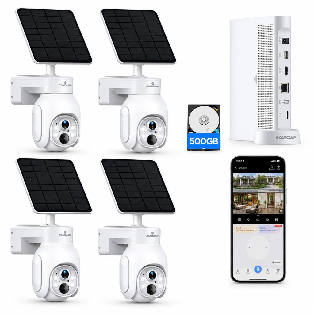 Solar Security Cameras Wireless Outdoor 4 Pack F504