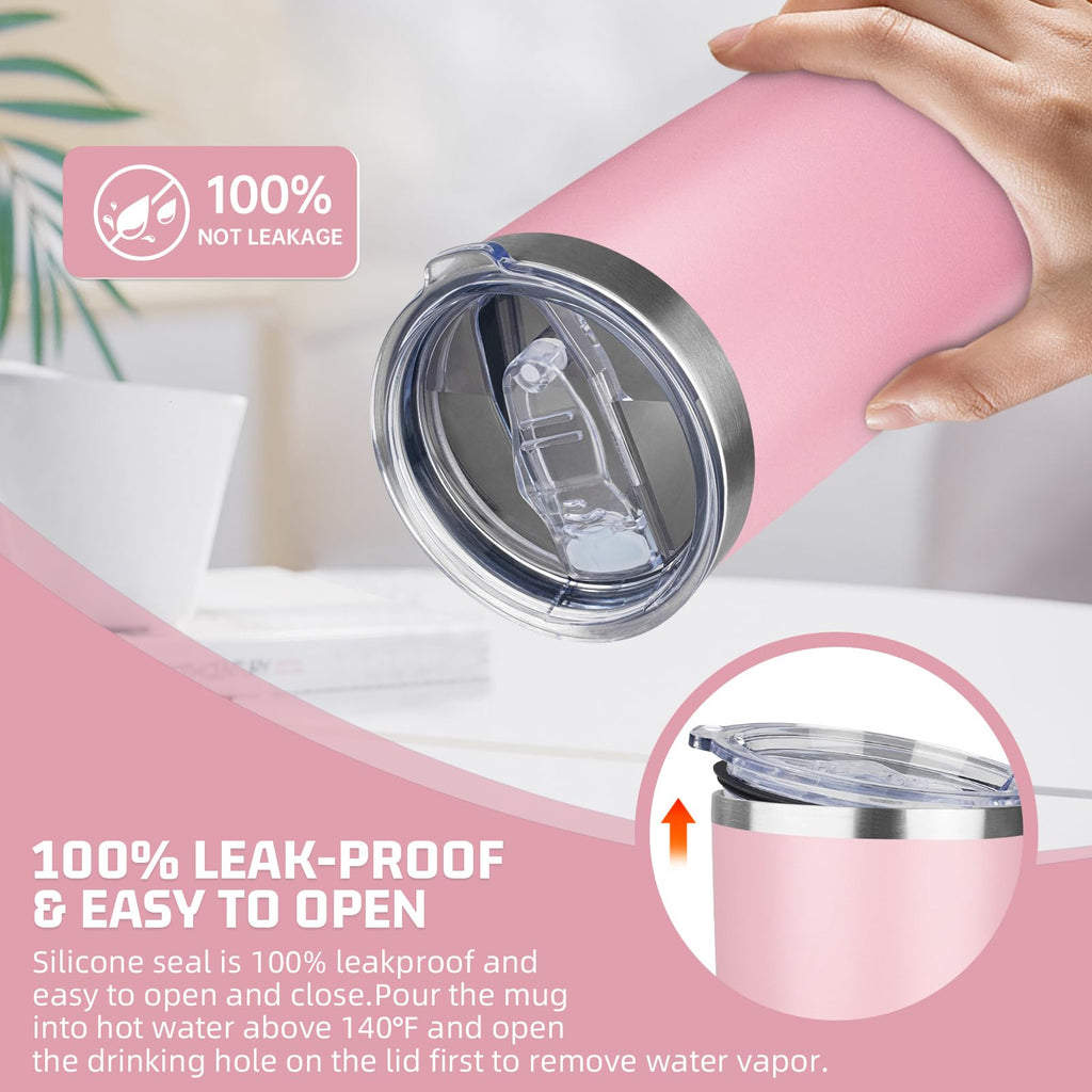 20 oz Stainless Steel Insulated Tumbler with Lids and Straws I904588