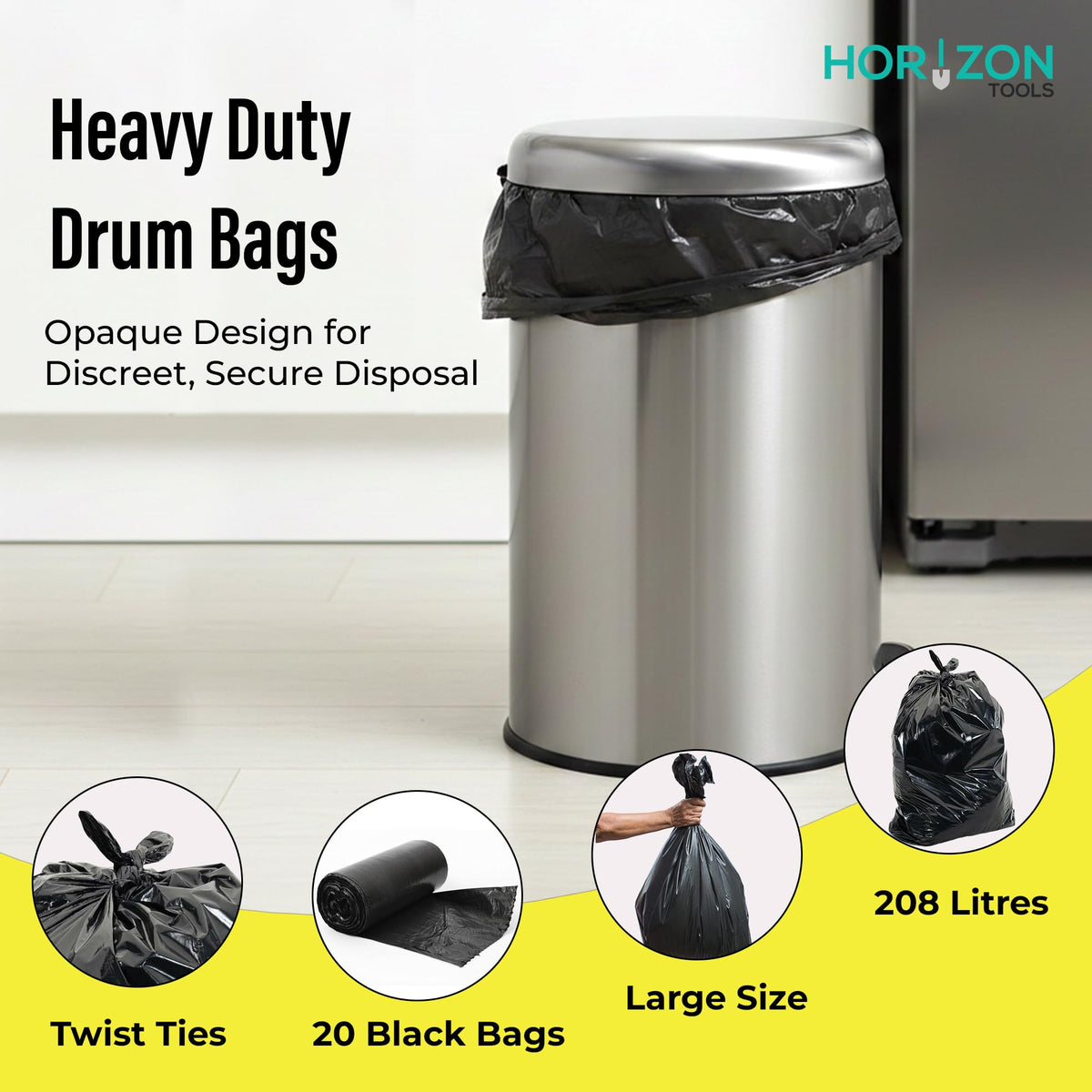 42 Gallon 3 Mil Black Heavy-Duty Trash Bags V309301