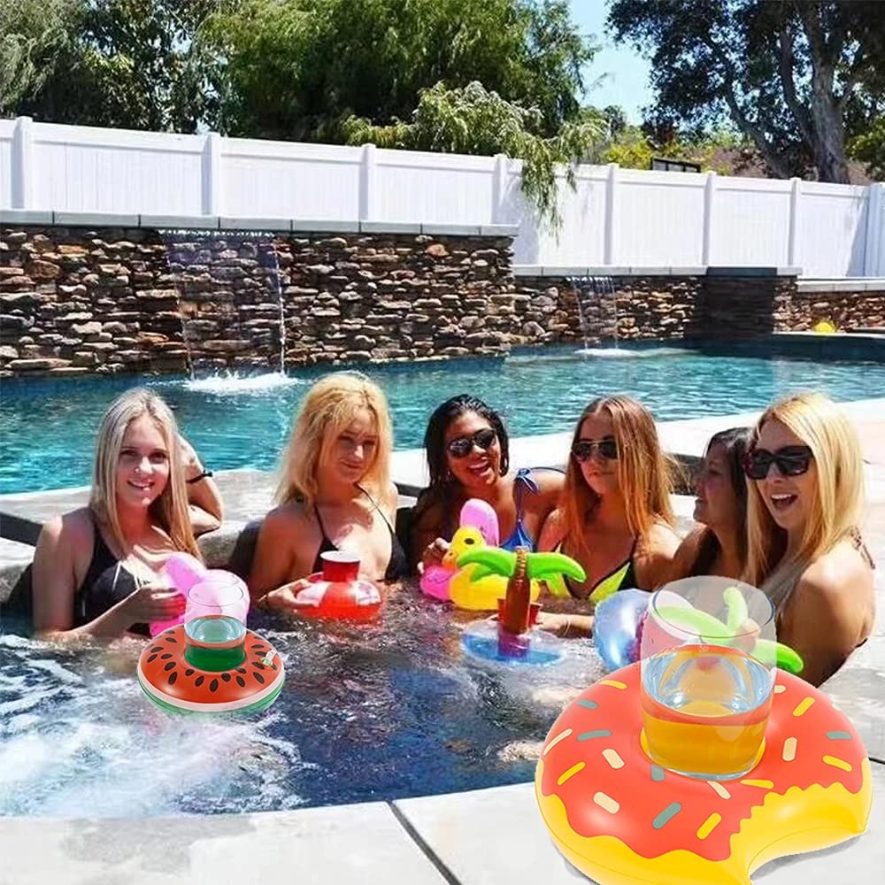 13 Pack Inflatable Pool Drink Holder with Pump X830246