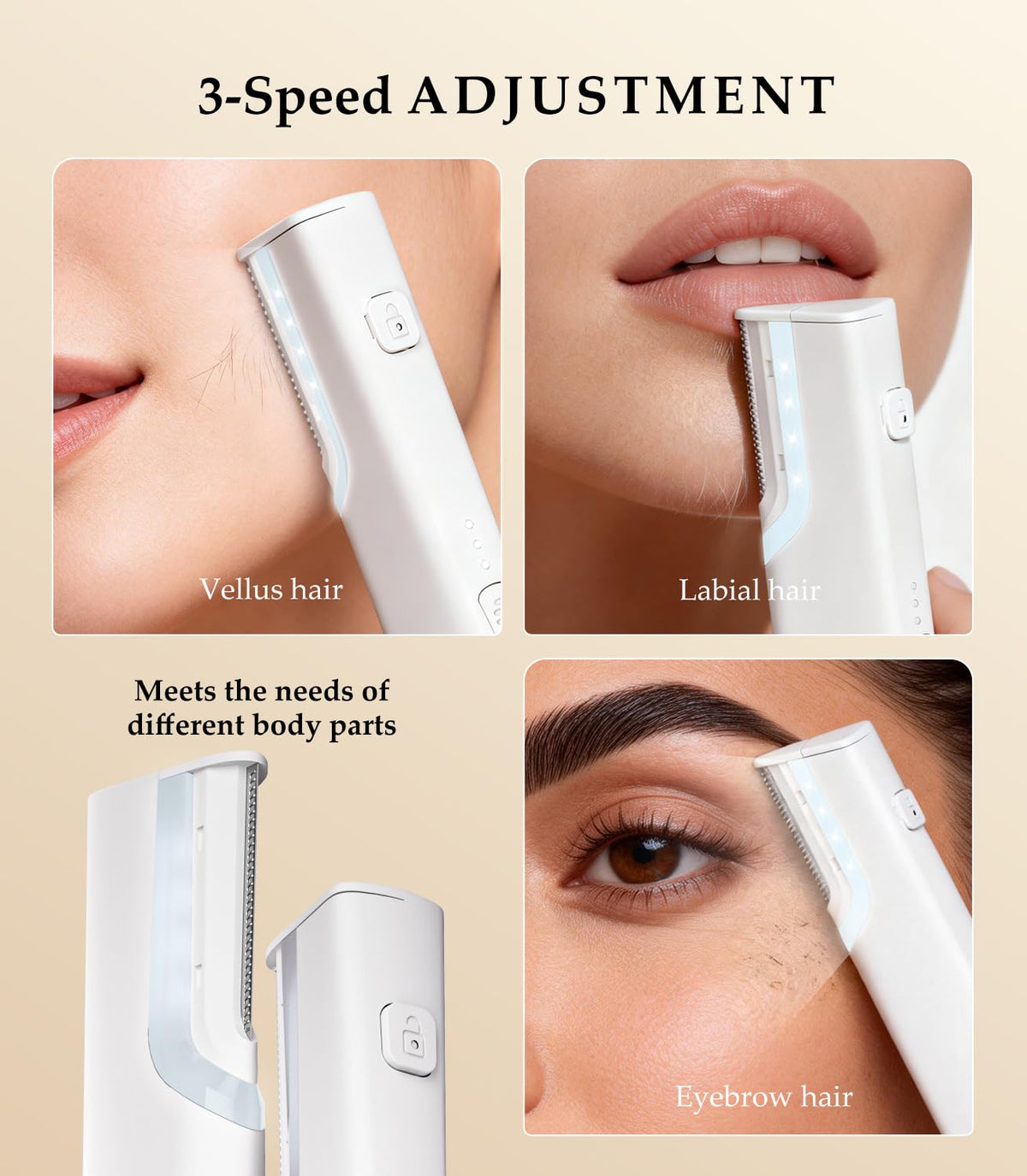 Rechargeable Dermaplaning Razor for Women Face with 10 Replacement Blades R367