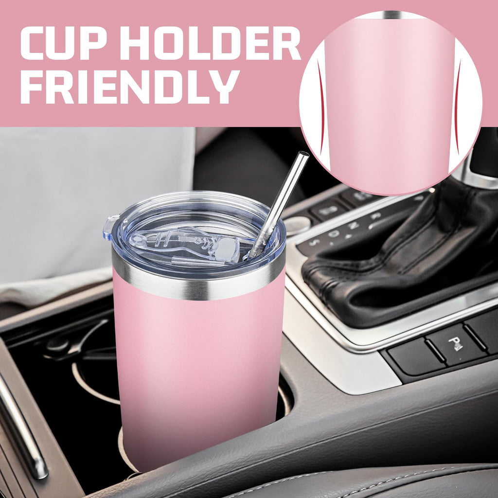 20 oz Stainless Steel Insulated Tumbler with Lids and Straws I904588
