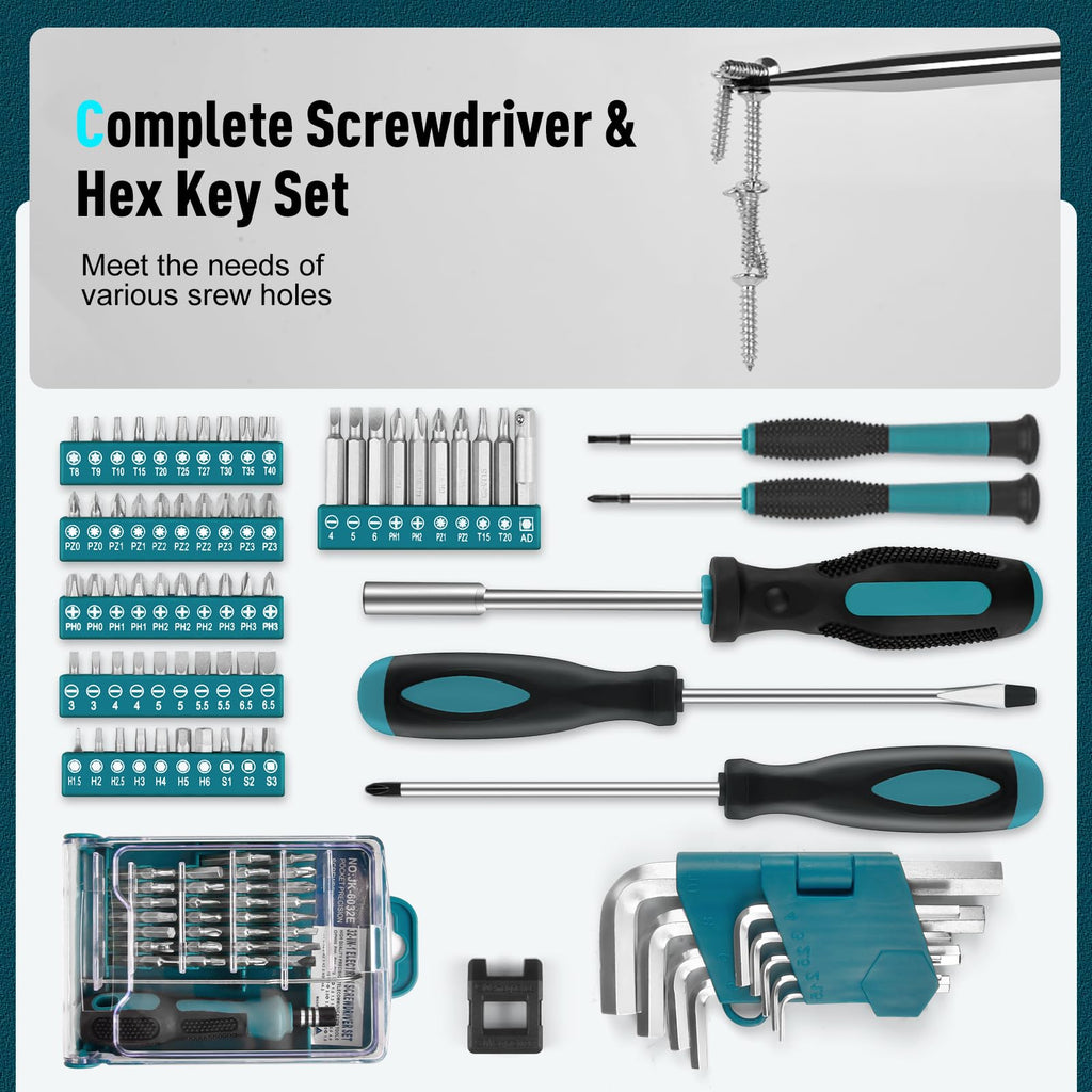 379 Pcs Portable Home and Auto Tool Kit with Drawer Blue Z842371