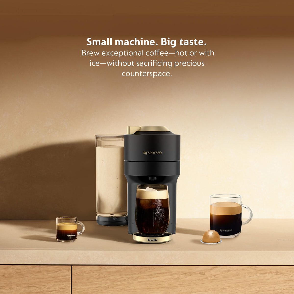 Matte Black Gold Coffee and Espresso Maker Q30624