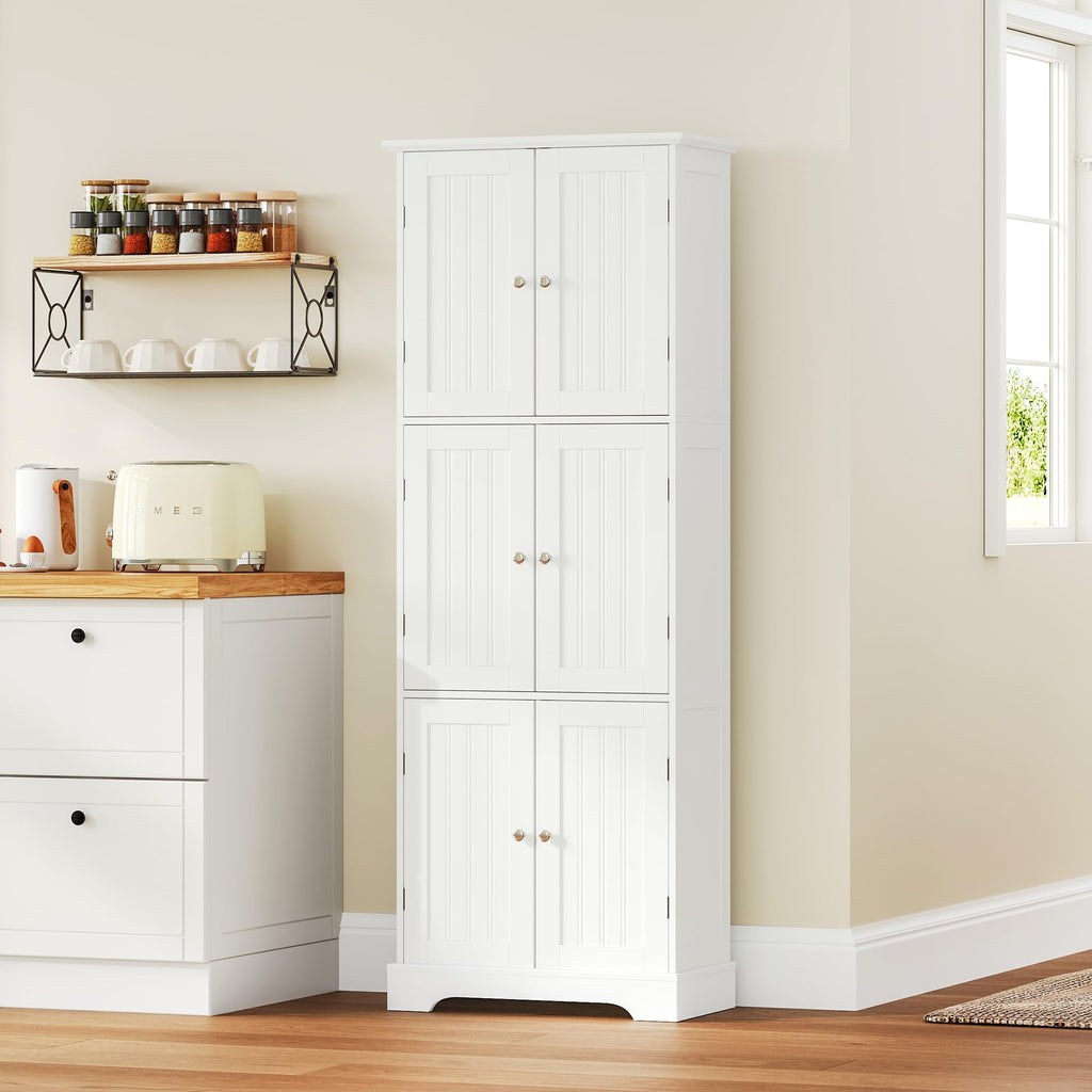 63.2" Tall Bathroom Storage Cabinet with 6 Doors W180930