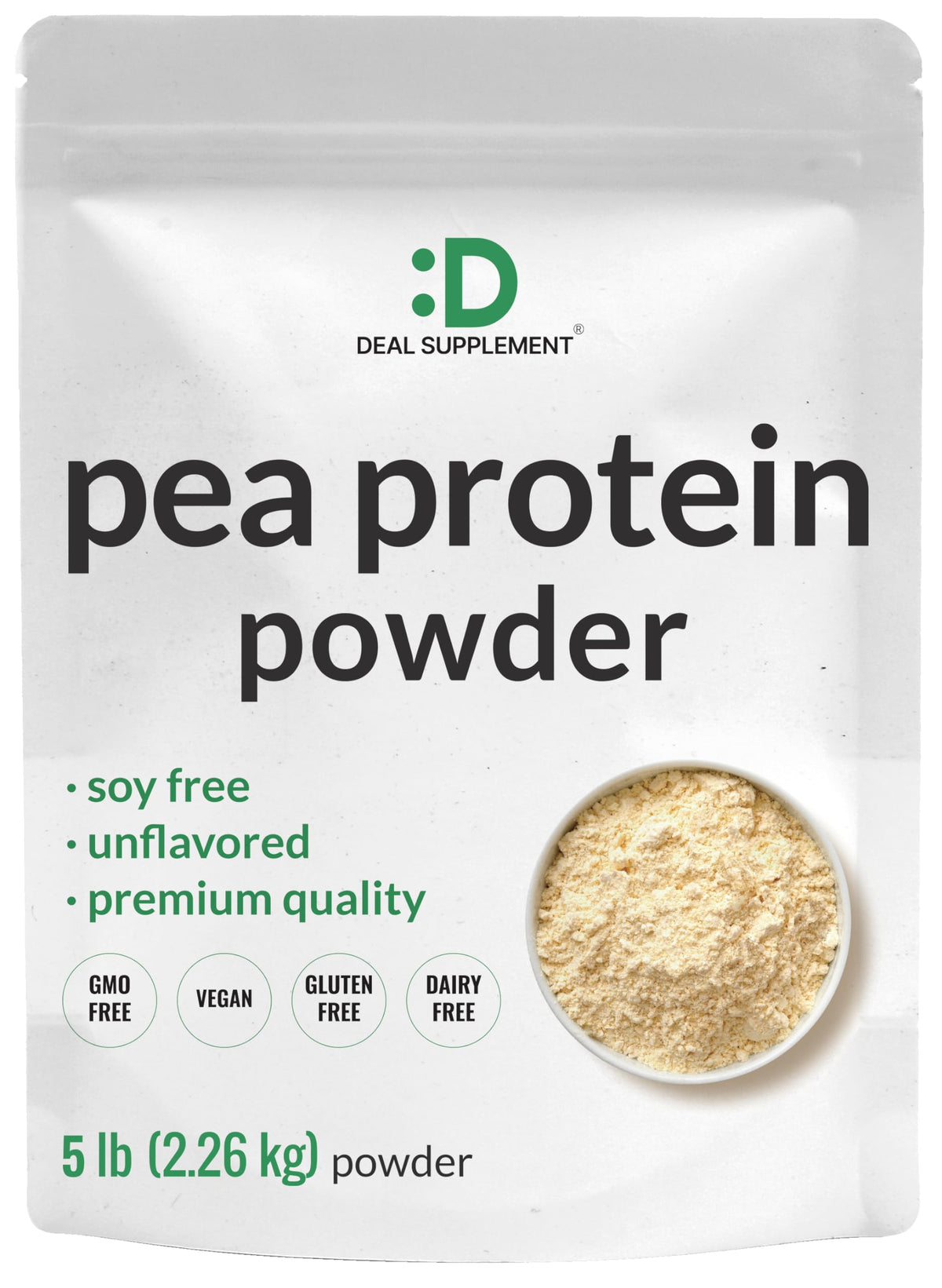 Unflavored Pea Protein Powder 5lbs Isolate Vegan Soy Free E5079