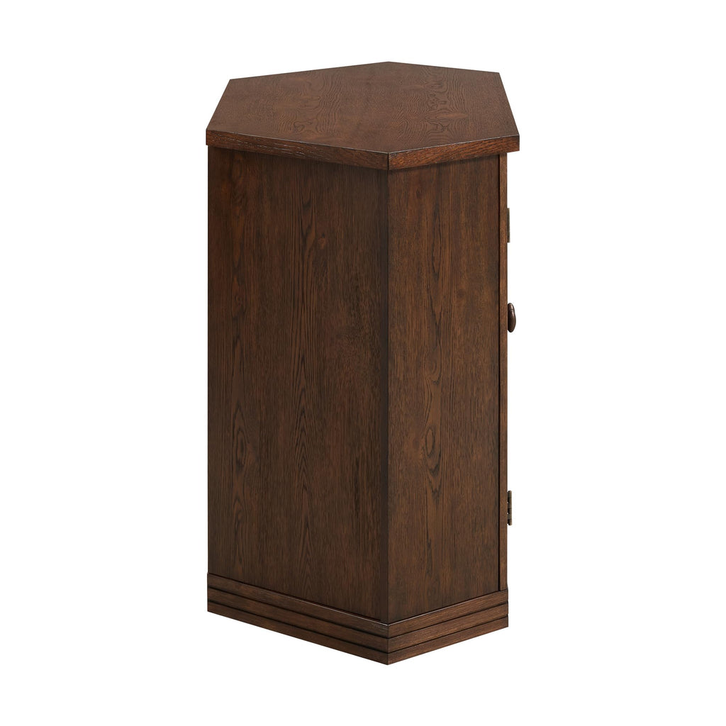 Cocoa Brown Wood and Glass Corner TV Stand Q4447