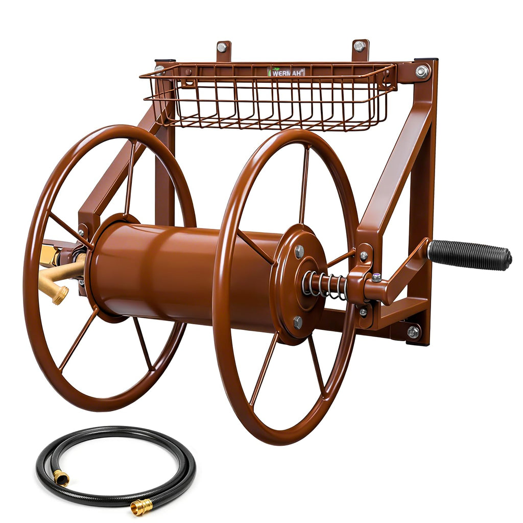 Wall Mount Metal Garden Hose Reel Holds 155ft 5/8" Hose I433