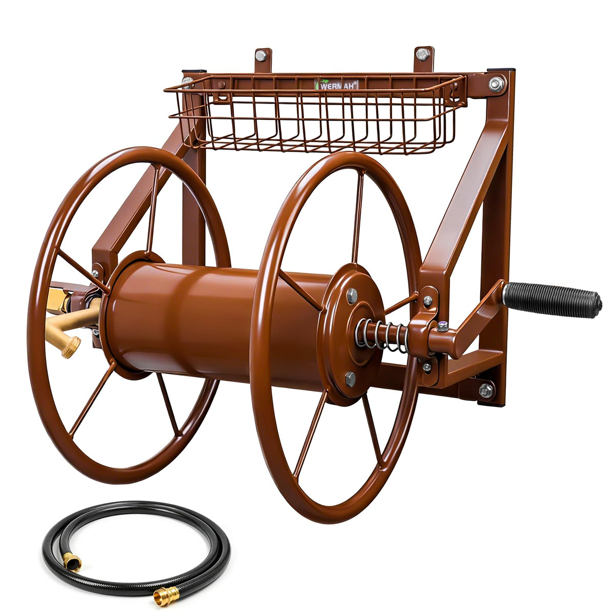 Wall Mount Metal Garden Hose Reel Holds 155ft 5/8" Hose I433