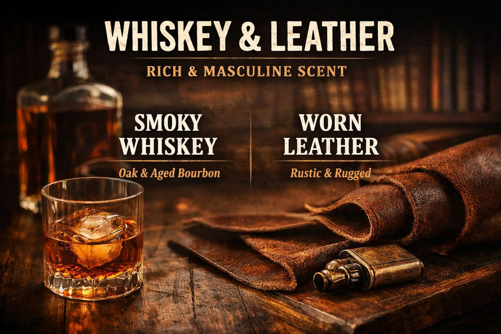 Leather & Whiskey Scented 16 oz Soy Wax Candle C60482