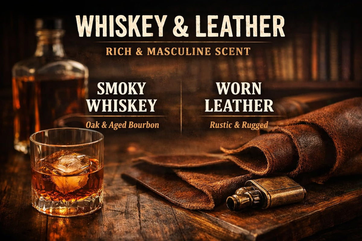 Leather & Whiskey Scented 16 oz Soy Wax Candle C60482