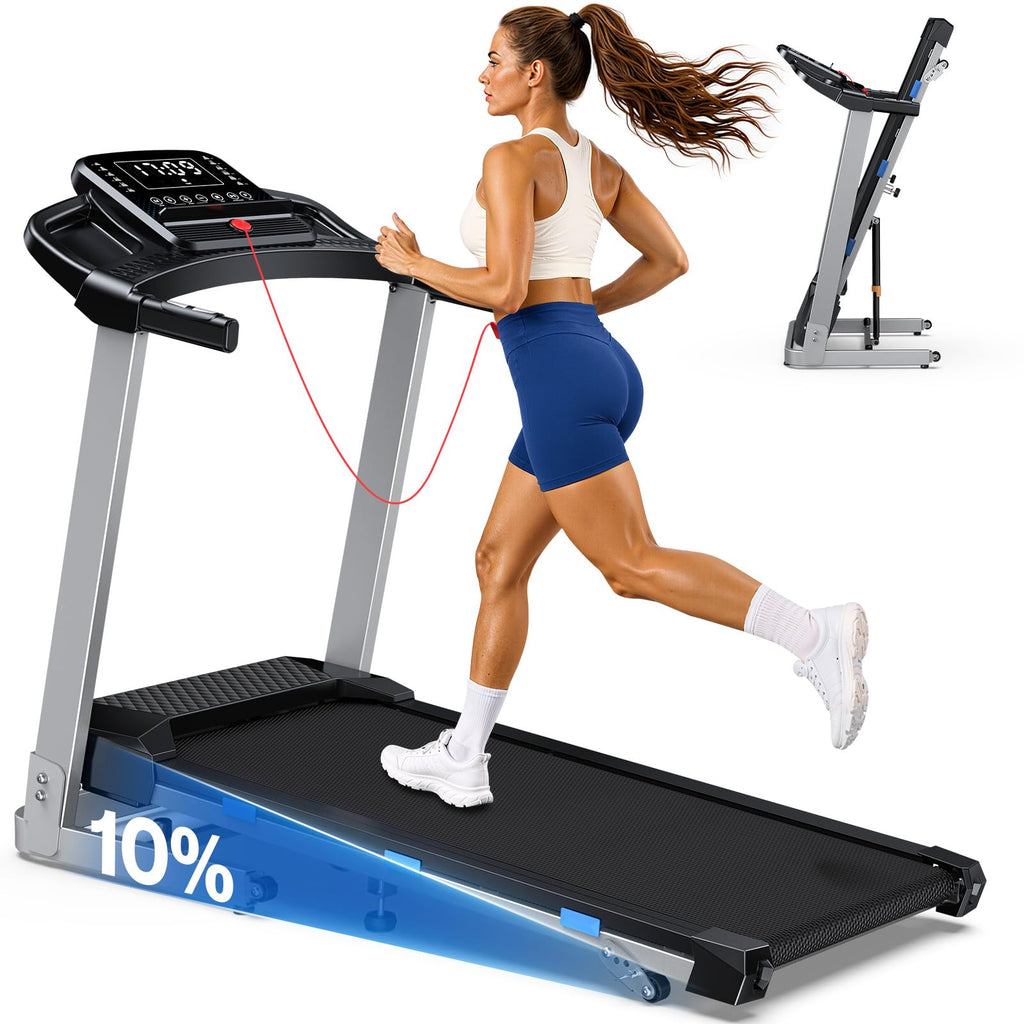 Foldable Treadmill with 10% Incline 400 LBS Capacity P515554