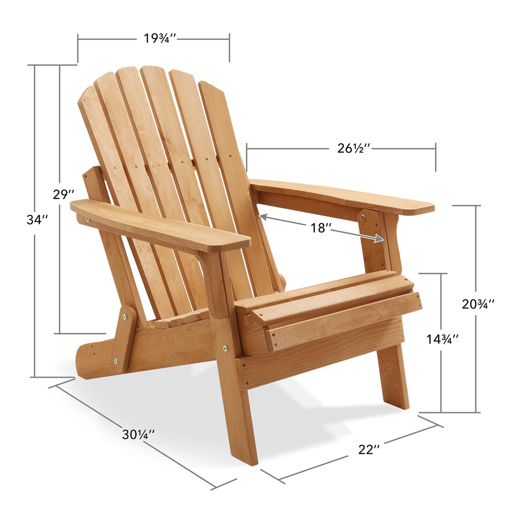 Oversized Folding Adirondack Chair Set of 2 Cedar Wood Z800383