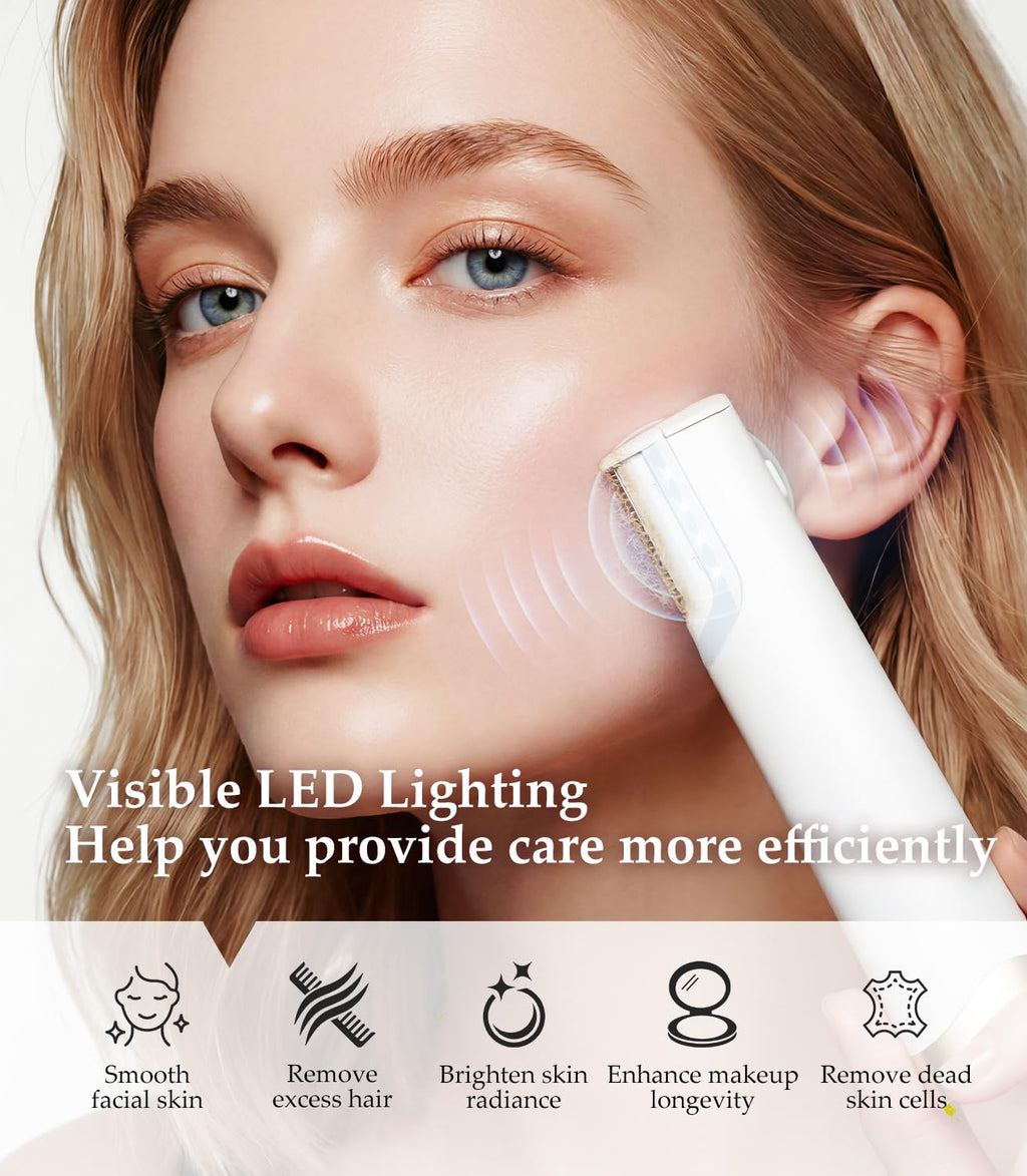 Rechargeable Dermaplaning Razor for Women Face with 10 Replacement Blades R367