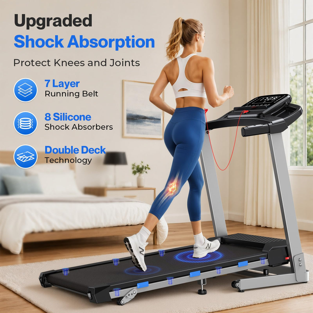 Foldable Treadmill with 10% Incline 400 LBS Capacity P515554