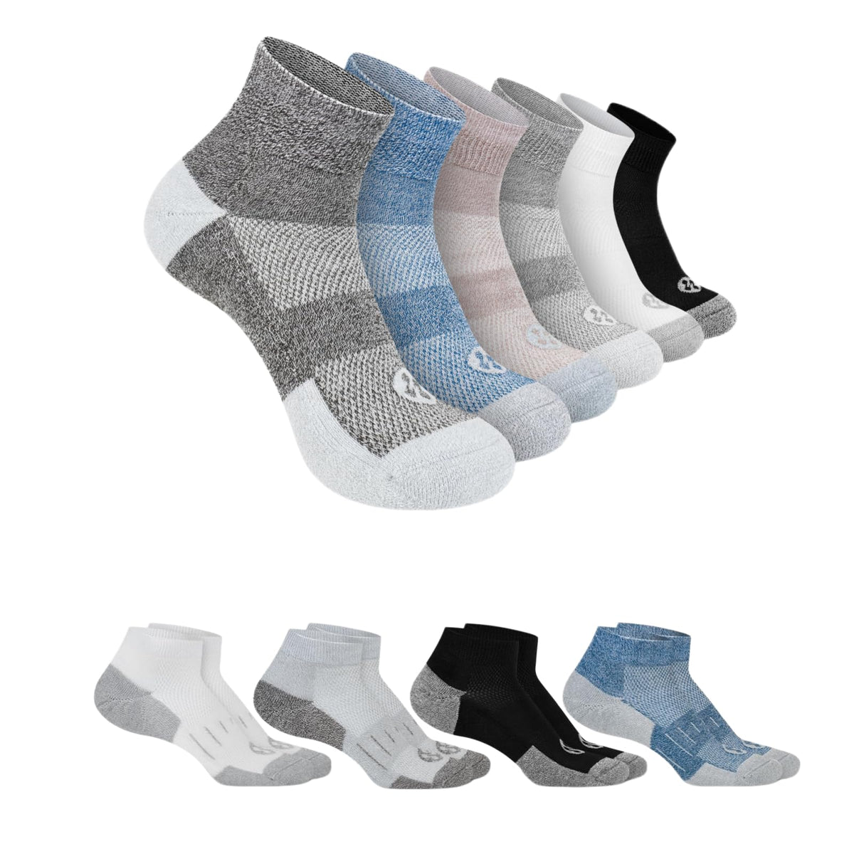 Diabetic Socks for Men, 10 Pairs Ankle & Low Cut Size 9-15 N3915