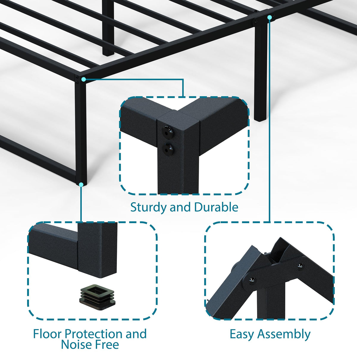 18 Inch Narrow Twin Metal Bed Frame G8653