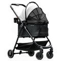 Black Foldable Pet Stroller with Detachable Carrier F767