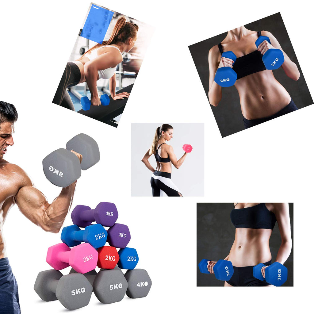 Set of 2 Rubber Hex Dumbbell Weight, 5-50 LB I72723