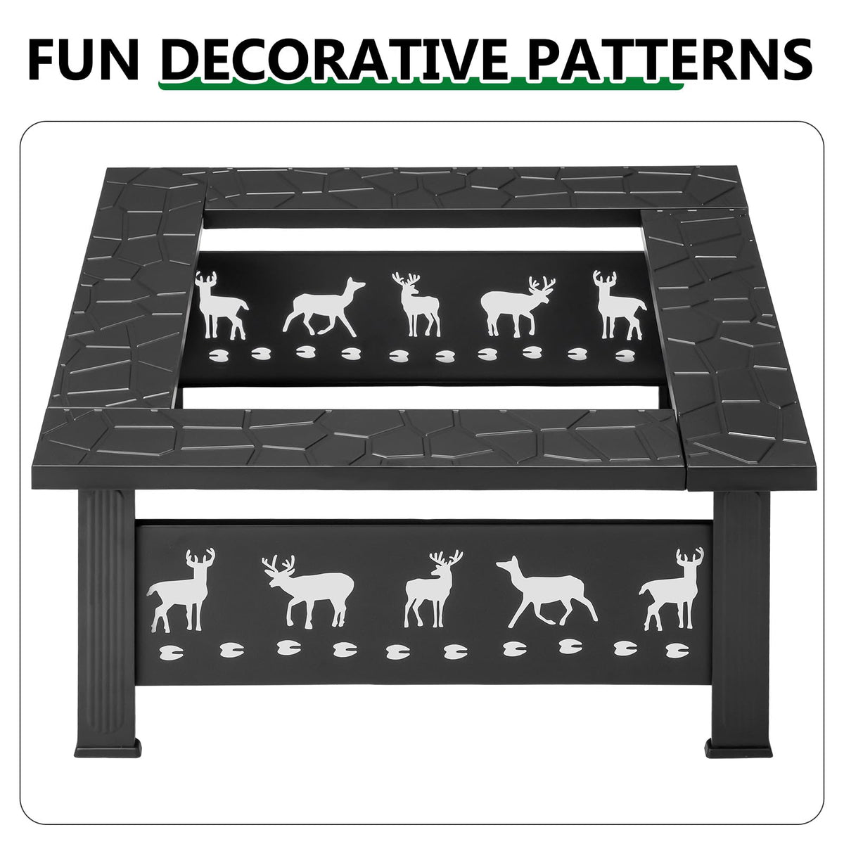 32 Inch Square Wood Burning Fire Pit Table O6049