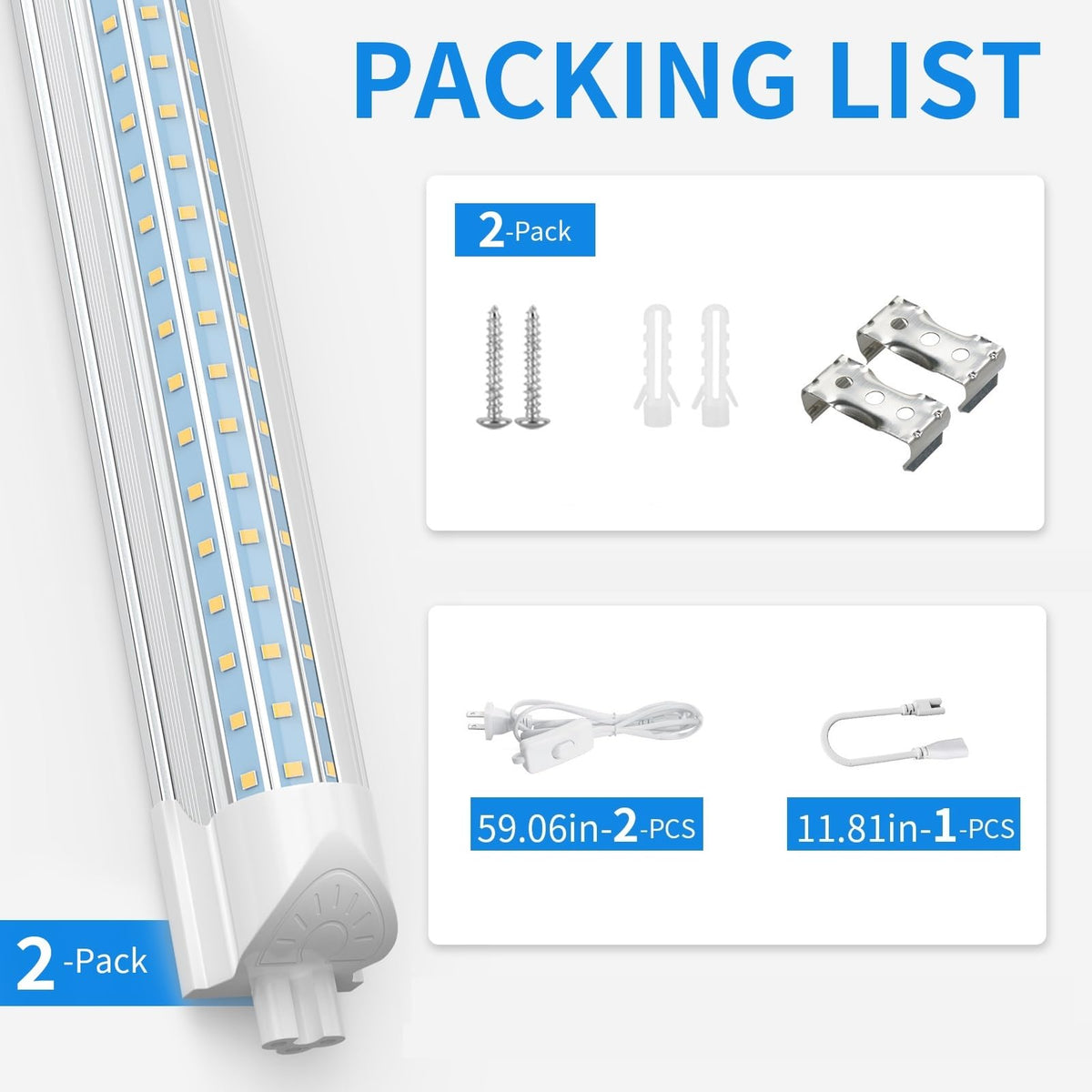 2FT 25W 3750LM 6500K Linkable LED Shop Light S30424